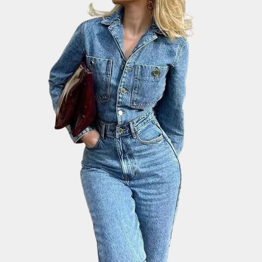 Ardanza Denim Jumpsuit™ — Sculpted Comfort, Effortless Style