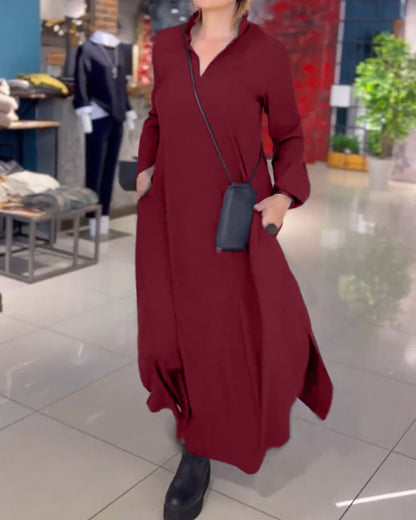 Long Sleeve Loose Fit Maxi Dress™ — Effortless Comfort, All-Season Style