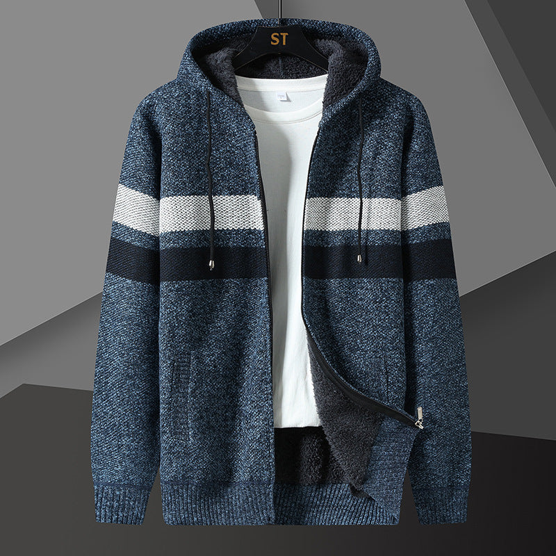 Sherpa-Lined Knit Hoodie™ — Cozy Comfort with Sleek Layering