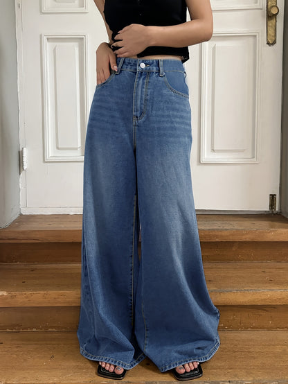 High Waisted Wide Leg Jeans – Vintage-Inspired Denim with Ultra-Loose Fit