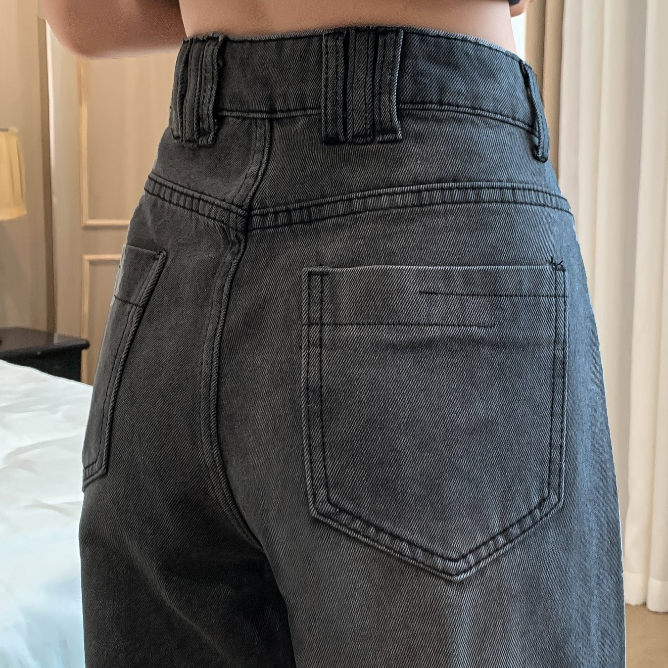 RetroVale Wide-Leg Jeans – High-Waisted Vintage Denim with Boot Cut Fit