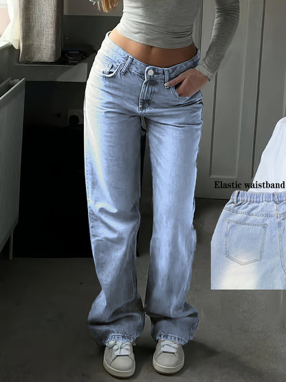 Space Gray High-Waisted Denim – Vintage Boot Cut Jeans for Casual Style