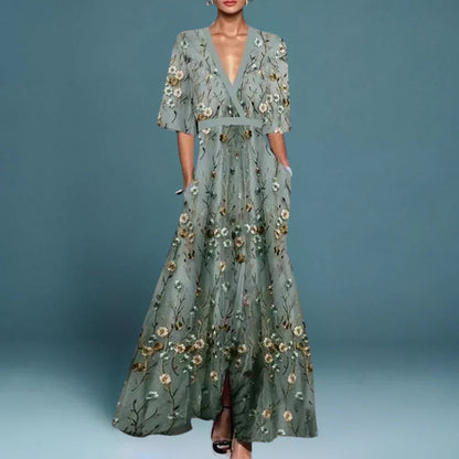 LioraBloom™ Maxi Dress — Flowing Floral Elegance