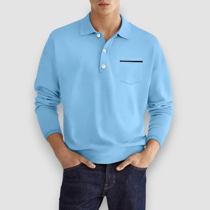 MarenStretch™ Long Sleeve Polo — Sleek Comfort, Effortless Style