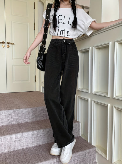 RetroVale Wide-Leg Jeans – High-Waisted Vintage Denim with Boot Cut Fit