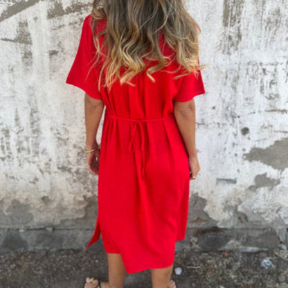 Signature V-Neck Dress™ — Breezy Elegance, Flattering Fit