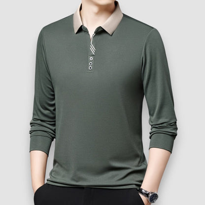 Meridian Long Sleeve Polo™ — Tailored Softness for Sharp Style