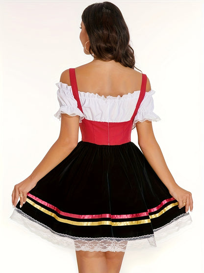 FestivaDress – Elegant Oktoberfest Dirndl Dress with Ribbon Lacing