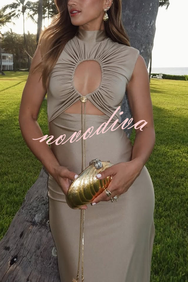 High Neck Ankle-Length Dress™ — Effortless Graceful Silhouette