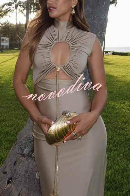 High Neck Ankle-Length Dress™ — Effortless Graceful Silhouette