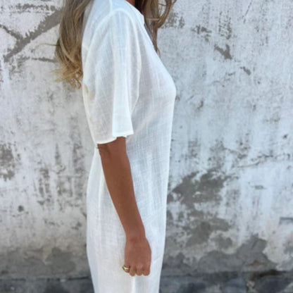 Signature V-Neck Dress™ — Breezy Elegance, Flattering Fit