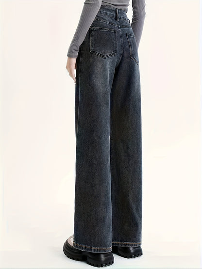 RetroFlex Wide-Leg Black Jeans – High-Rise Vintage Denim for All-Day Comfort