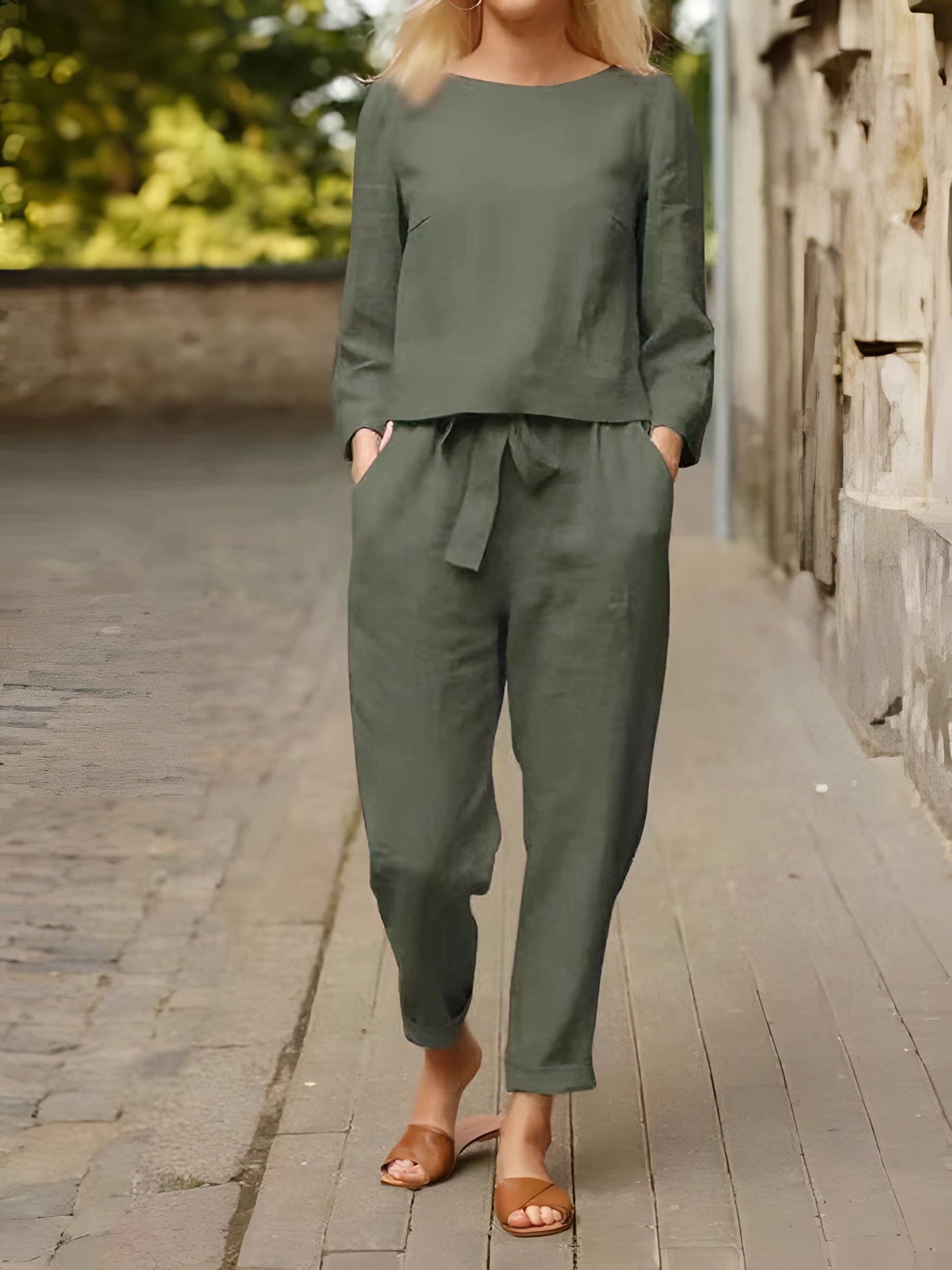 Serinella Linen Jumpsuit Set™ — Breezy Elegance, All Day Wear
