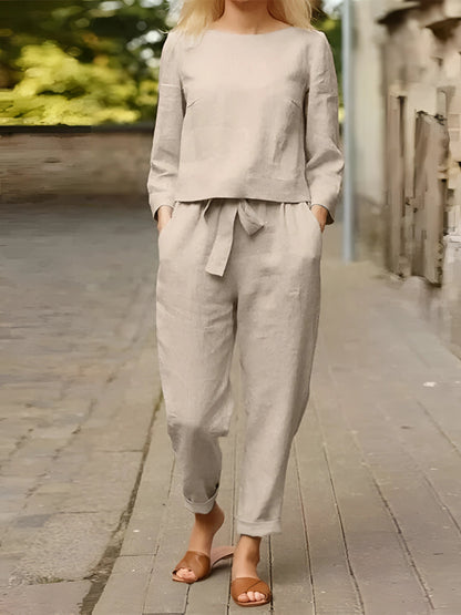 Serinella Linen Jumpsuit Set™ — Breezy Elegance, All Day Wear