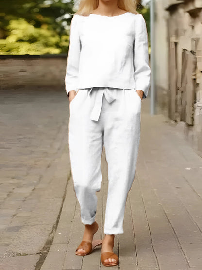 Serinella Linen Jumpsuit Set™ — Breezy Elegance, All Day Wear