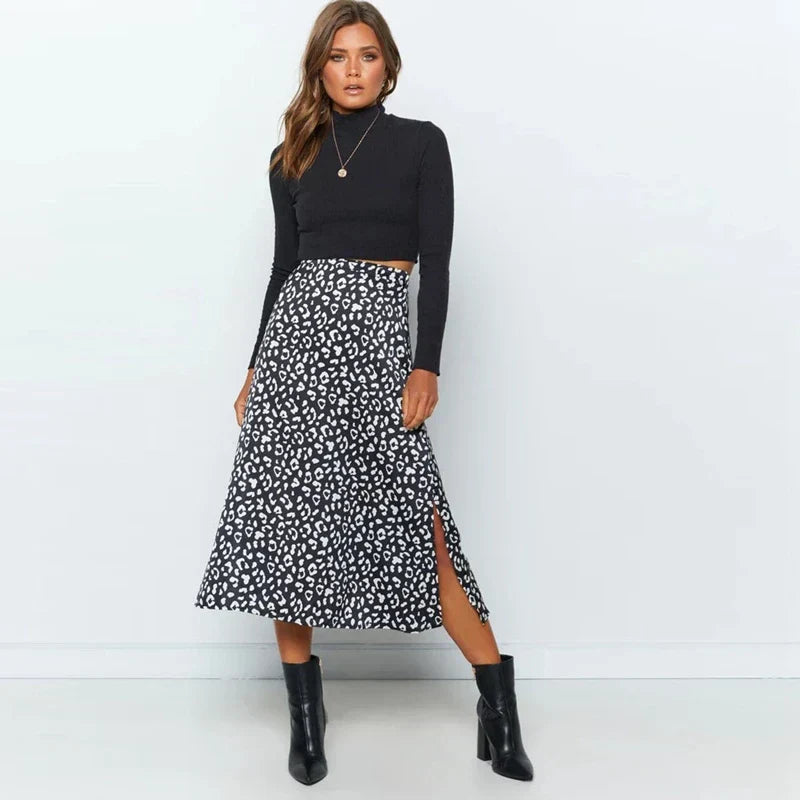Serenelle Midi Skirt™ — Silky Soft Elegance with Edge