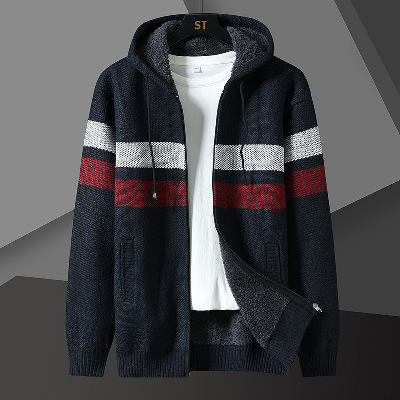 Sherpa-Lined Knit Hoodie™ — Cozy Comfort with Sleek Layering