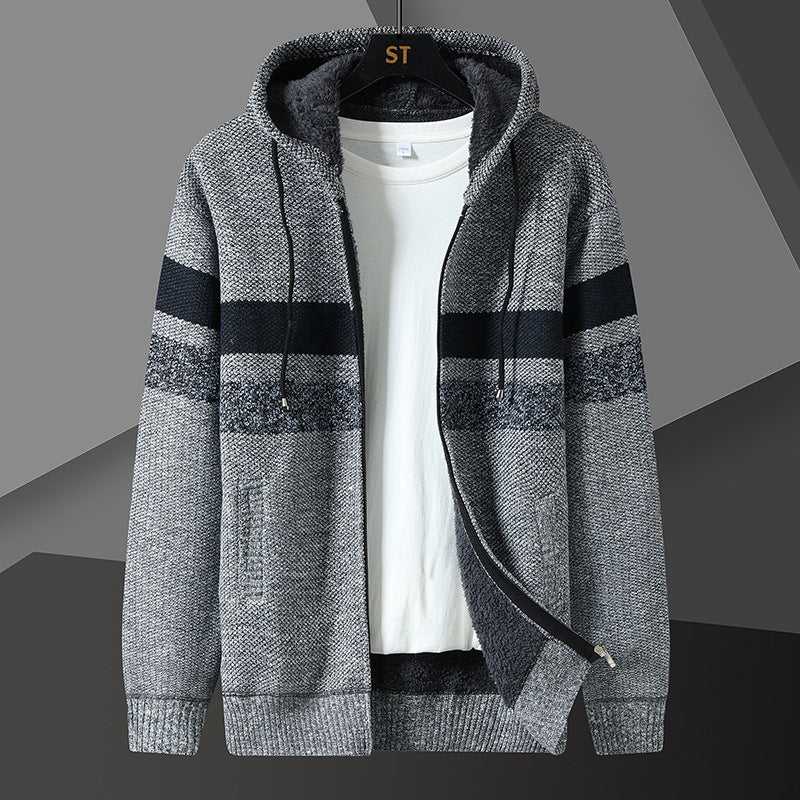 Sherpa-Lined Knit Hoodie™ — Cozy Comfort with Sleek Layering
