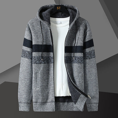 Sherpa-Lined Knit Hoodie™ — Cozy Comfort with Sleek Layering