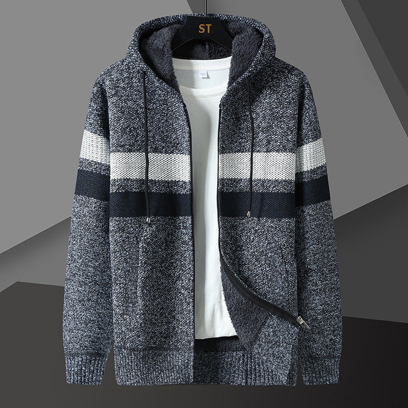 Sherpa-Lined Knit Hoodie™ — Cozy Comfort with Sleek Layering