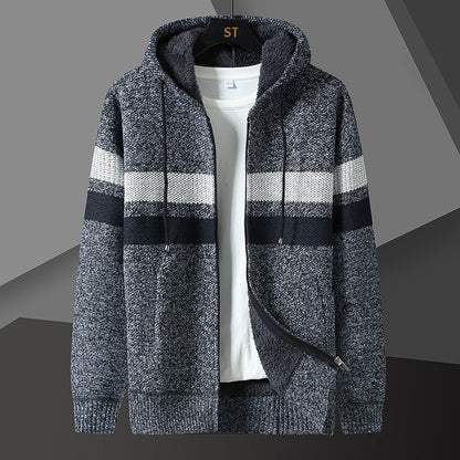 Sherpa-Lined Knit Hoodie™ — Cozy Comfort with Sleek Layering