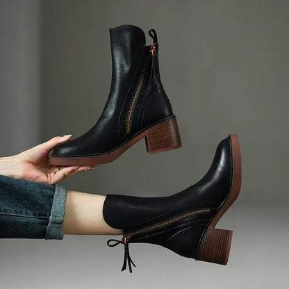 LioraStep™ Leather Ankle Boots — Polished Comfort, Everyday Confidence