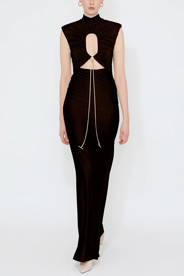 High Neck Ankle-Length Dress™ — Effortless Graceful Silhouette