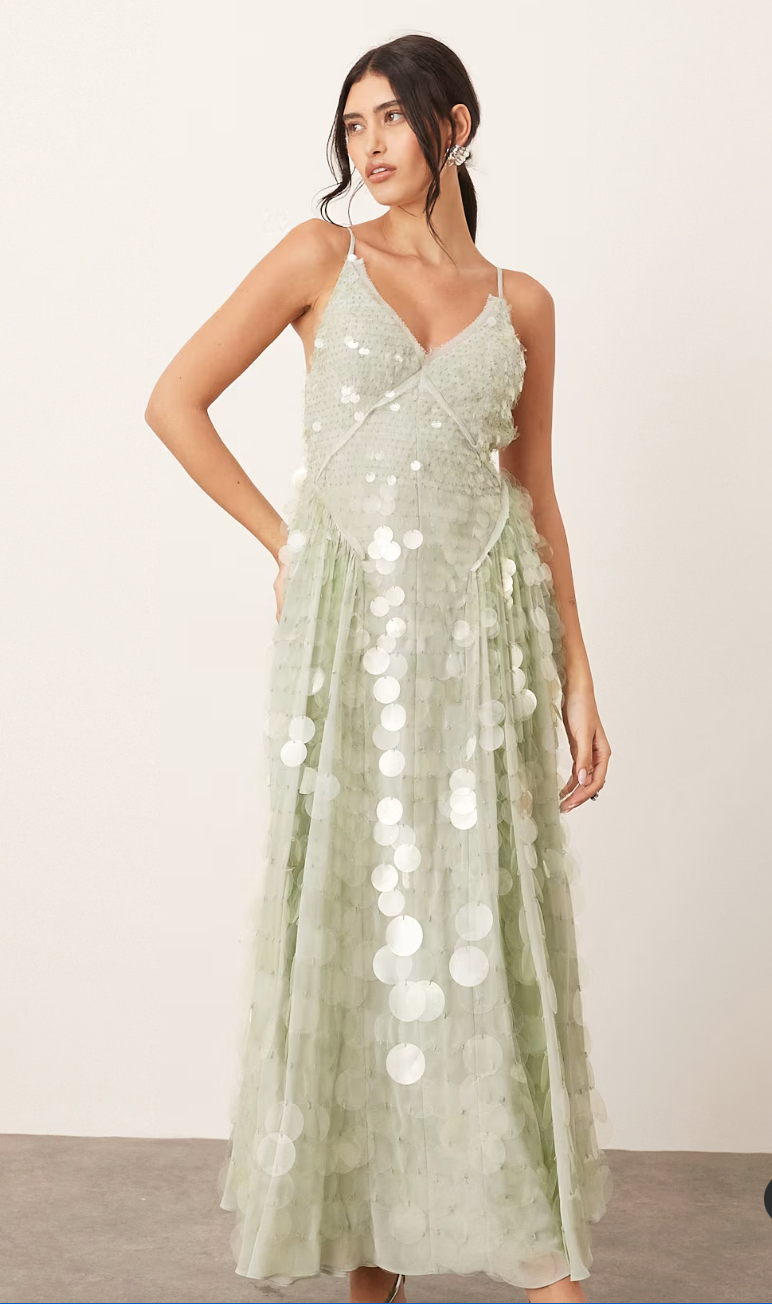 Seafoam Green Sequin Midi Dress™ — Illuminate Your Every Step