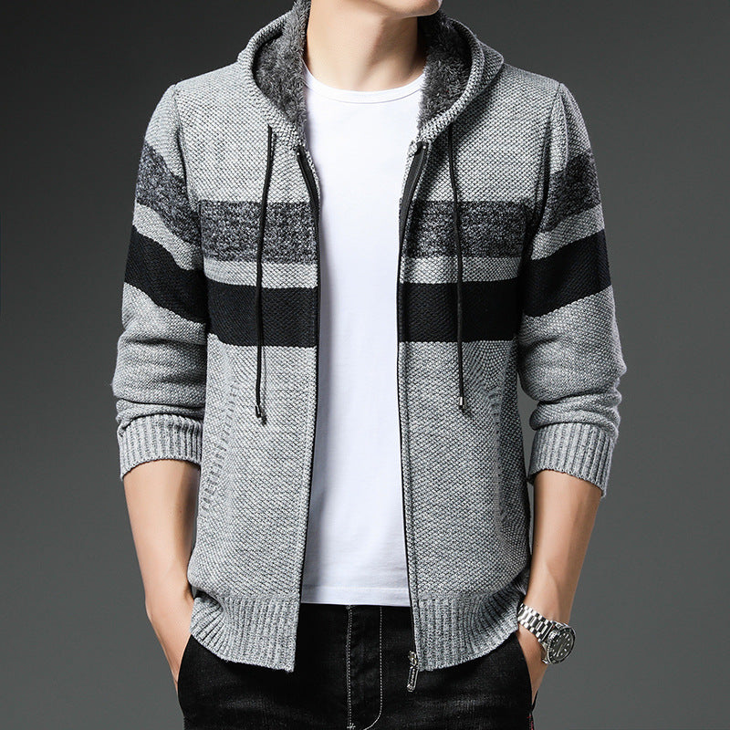 Sherpa-Lined Knit Hoodie™ — Cozy Comfort with Sleek Layering