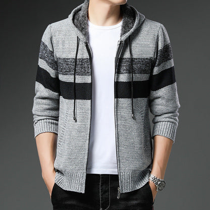 Sherpa-Lined Knit Hoodie™ — Cozy Comfort with Sleek Layering