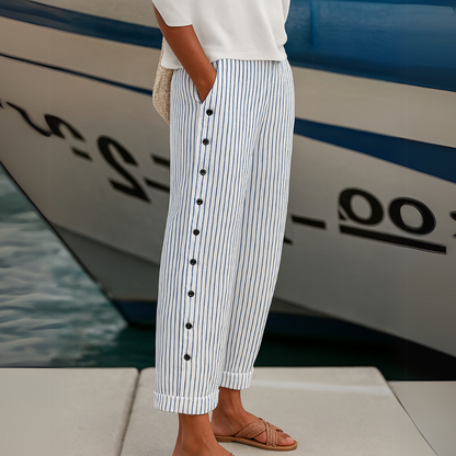 ElaraEase™ Striped Pants — Sleek Comfort with Effortless Style