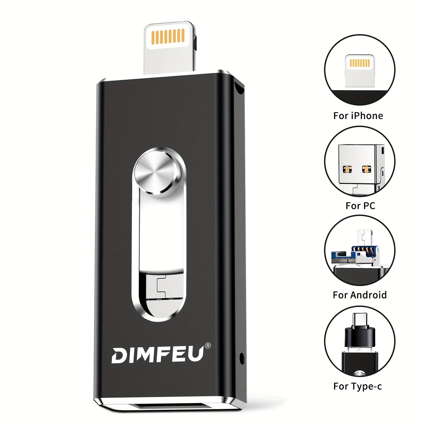 256GB Flash Drive Intended for iPhone, 128GB 64GB 32GB Memory Stick Storage Files Photos Videos Backup, Compatible with iPhone iPad Android PC, Plug and Play, Data Backup, Photo Storage, Sleek Memory Stick, Portable Drive, Efficient Performance, Sturdy Co