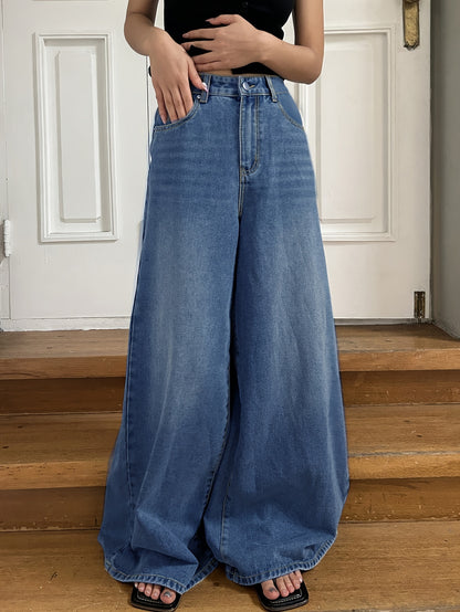 High Waisted Wide Leg Jeans – Vintage-Inspired Denim with Ultra-Loose Fit