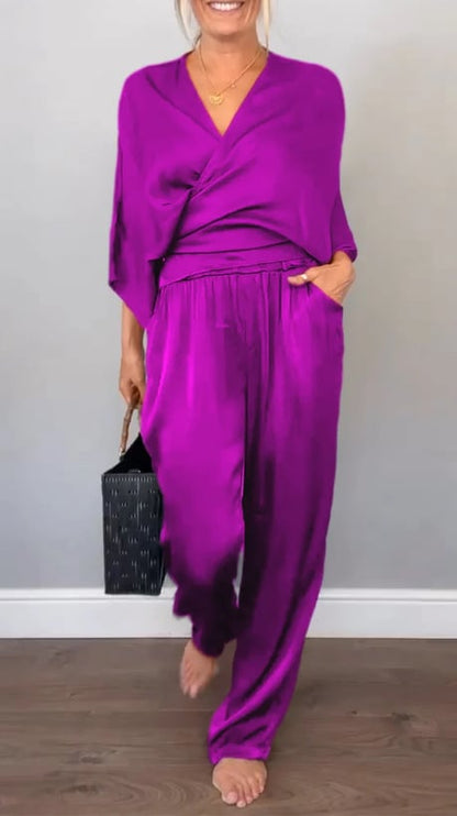 A- Women's V-Neck Casual Comfortable Beautifying Set™ — Flattering Fit for Every Silhouette
