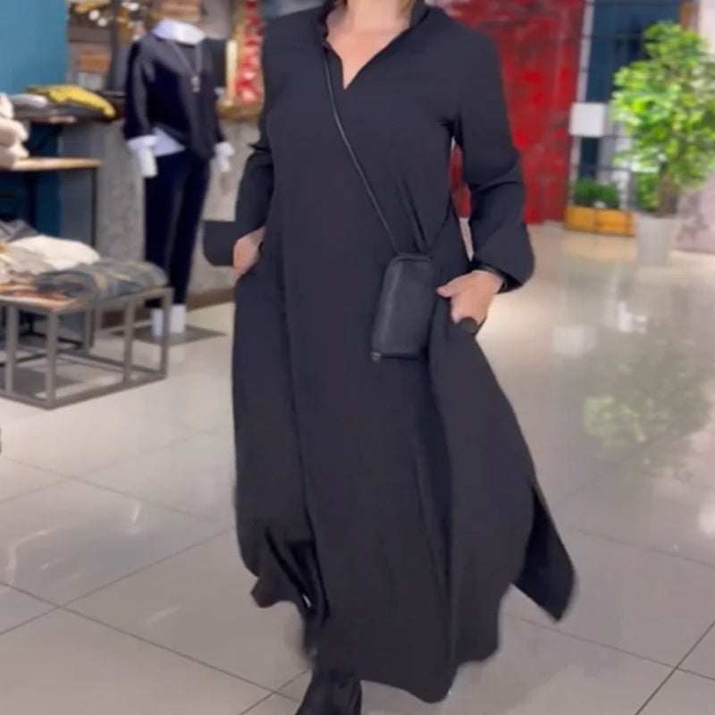 Long Sleeve Loose Fit Maxi Dress™ — Effortless Comfort, All-Season Style