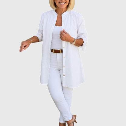 LuxeraEase™ Long Summer Shirt — Breezy Comfort, Effortless Style