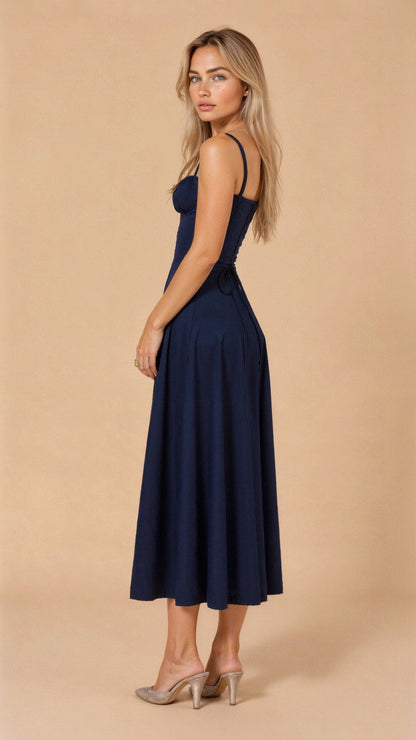 SoveaFrame™ Waist Dress — Sculpted Elegance Meets Summer Breeze