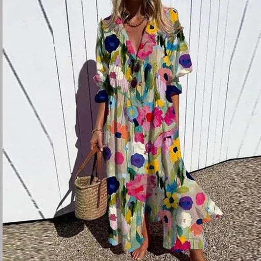 Arlenza Puff Sleeve Maxi Dress™ — Breezy Elegance, Flattering Flow