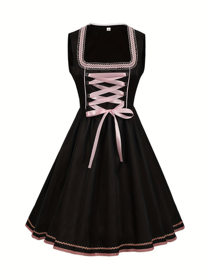 RosaMira Dirndl Dress – Floral Embroidered Oktoberfest Dress with Lace Trim