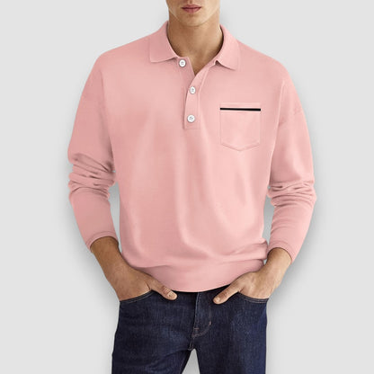 MarenStretch™ Long Sleeve Polo — Sleek Comfort, Effortless Style