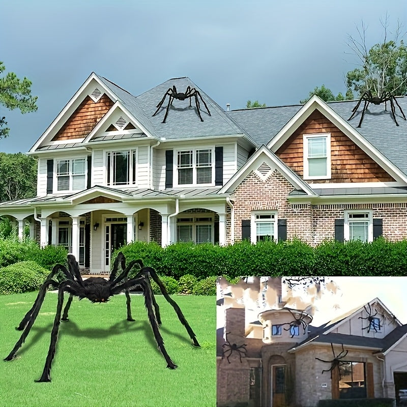 150 cm Riesen-Schwarzspinne, Ideal für Halloween-Dekoration Innen und Außen, Familienpartys, Hof-Gruselhausdekoration