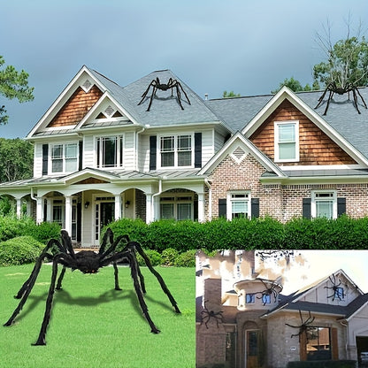 150 cm Riesen-Schwarzspinne, Ideal für Halloween-Dekoration Innen und Außen, Familienpartys, Hof-Gruselhausdekoration