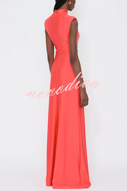 High Neck Ankle-Length Dress™ — Effortless Graceful Silhouette