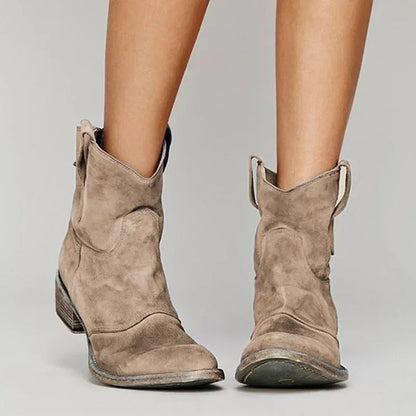WillowCrest™ Vintage Ankle Boots — Timeless Western Style & Comfort