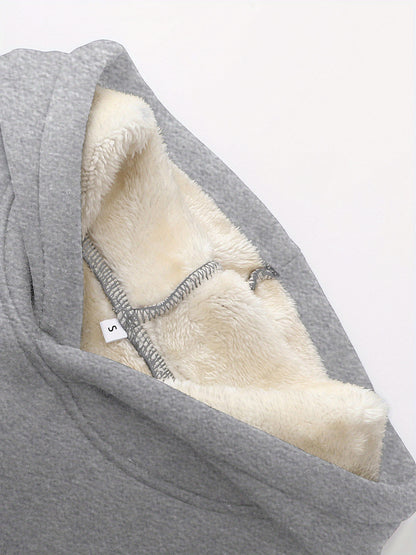 Women's Plush Fleece Hoodie and Jogger Set | Hooded | Knit Polyester | Autumn Winter Warm Loungewear