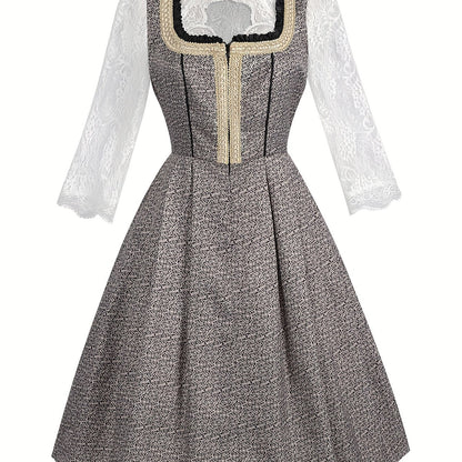 Vintage Dirndl Dress – Elegant Traditional Oktoberfest Dress with Embroidery