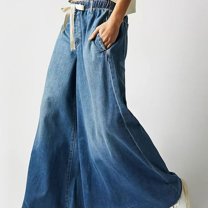BlueHavenJeans – High-Waist Wide-Leg Denim Jeans with Soft Breathable Fabric