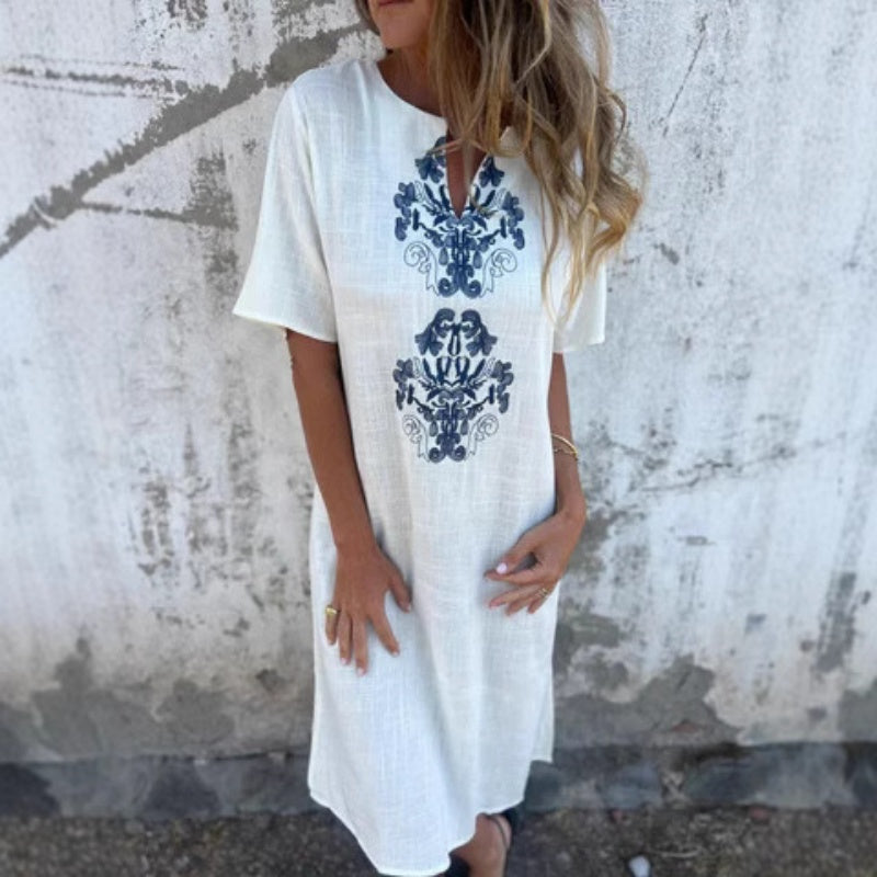 Signature V-Neck Dress™ — Breezy Elegance, Flattering Fit