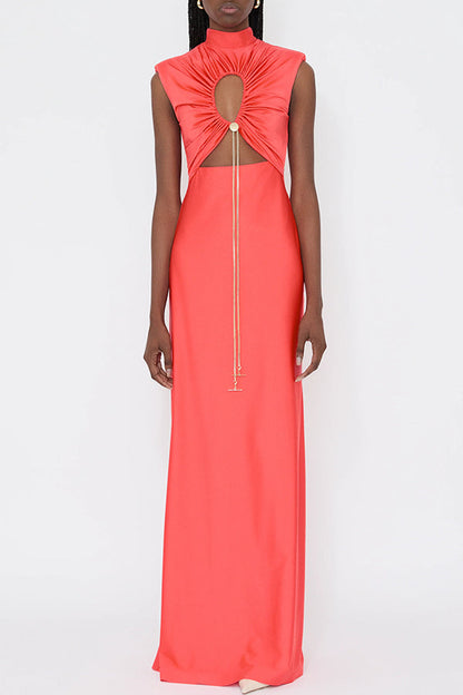 High Neck Ankle-Length Dress™ — Effortless Graceful Silhouette