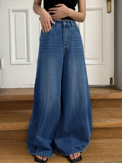 High Waisted Wide Leg Jeans – Vintage-Inspired Denim with Ultra-Loose Fit